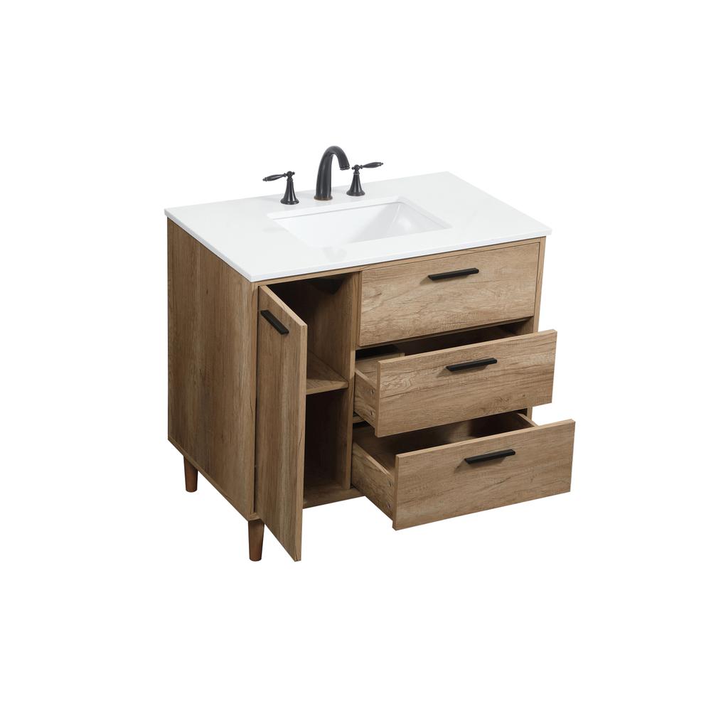 36 inch Single bathroom vanity in natural oak. Picture 9
