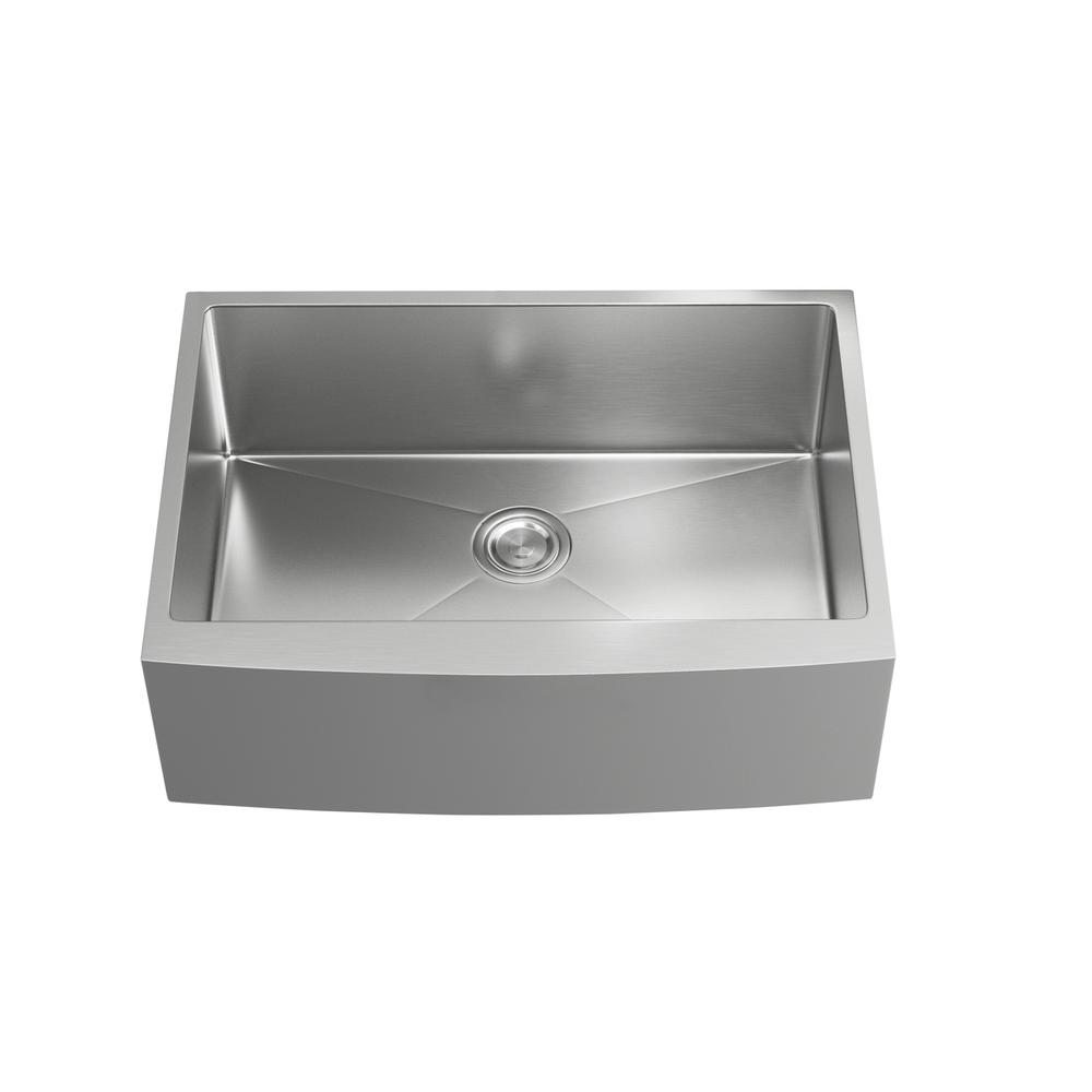 Stainless Steel farmhouse kitchen sink L30'' x W21'' x H10". Picture 1