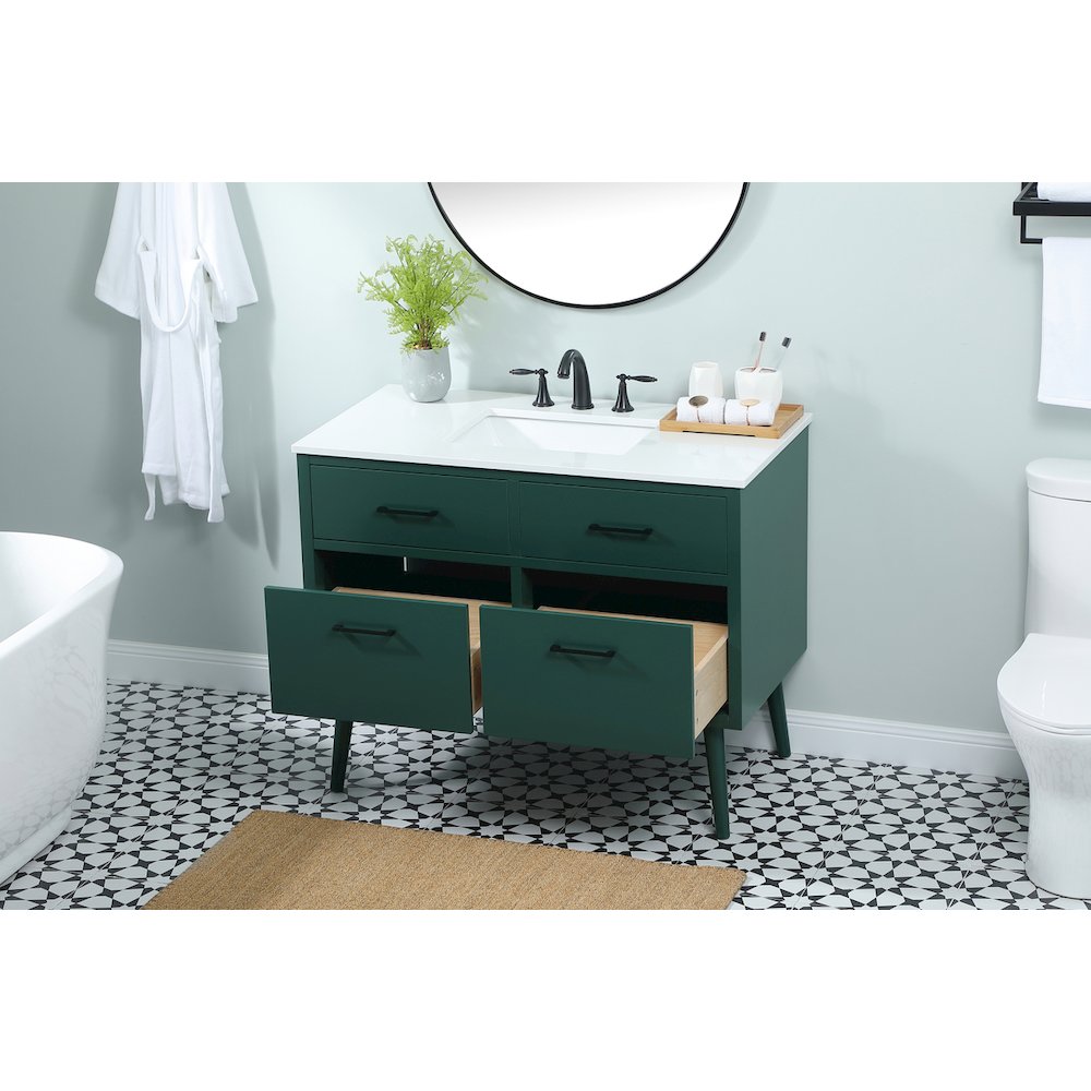 42 Inch Bathroom Vanity In Green. Picture 4