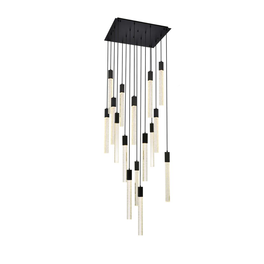 Weston 16 lights pendant in black. Picture 2