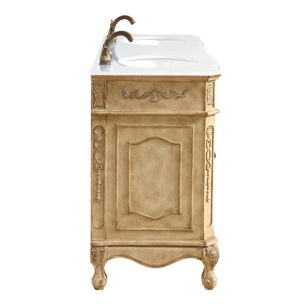 60 inch Double Bathroom vanity in Antique Beige. Picture 4