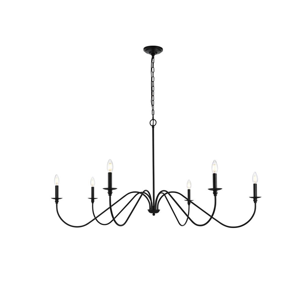 Rohan 54 inch chandelier in Matte Black. Picture 1