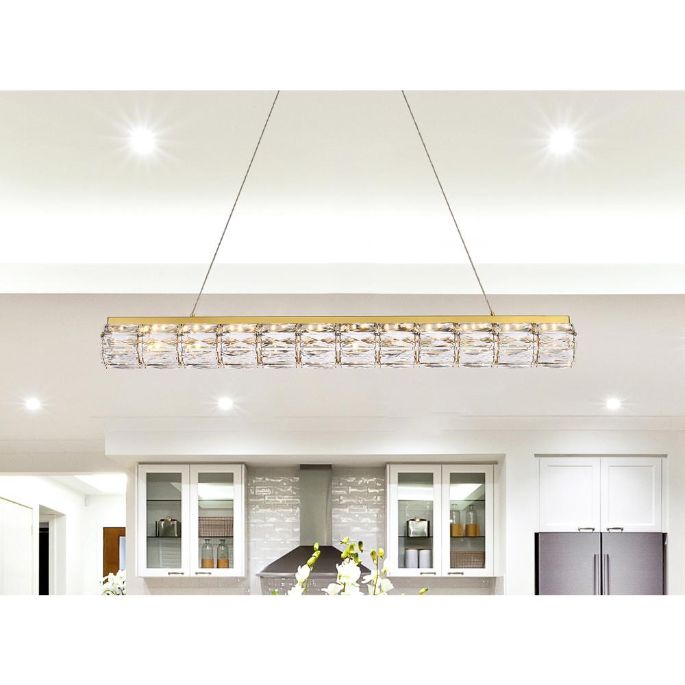 Valetta 36 inch LED linear pendant in gold. Picture 8