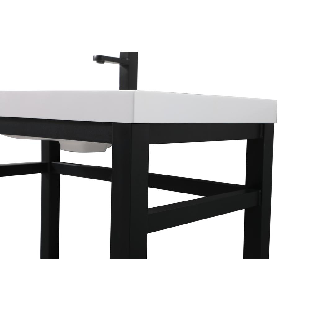 36 inch ADA compliant Single bathroom metal vanity in black. Picture 10