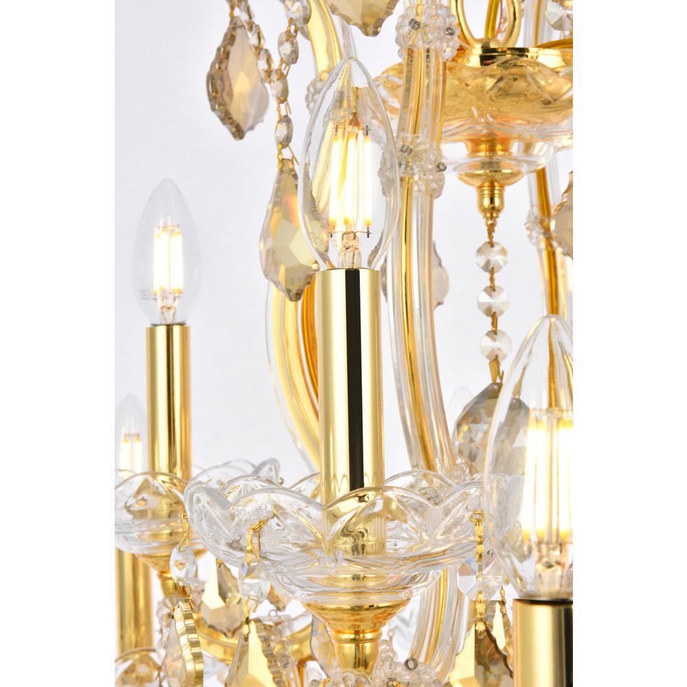 Maria Theresa 13 light Gold Chandelier Golden Teak (Smoky) Royal Cut Crystal. Picture 4