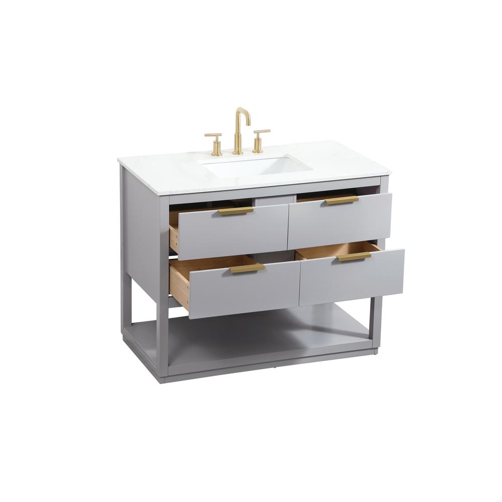 42 inch Single bathroom vanity in grey. Picture 9