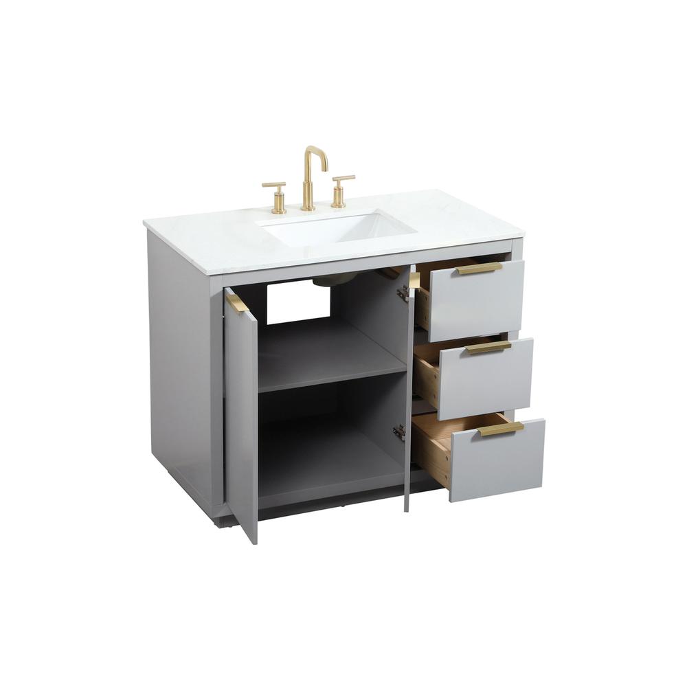42 inch Single bathroom vanity in grey. Picture 9