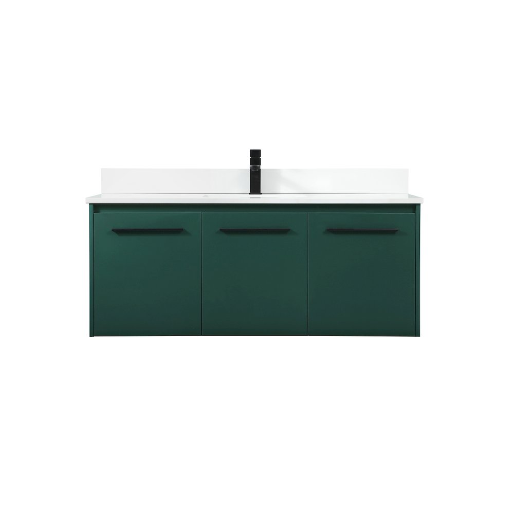 48 Inch Single Bathroom Vanity In Green With Backsplash. Picture 1