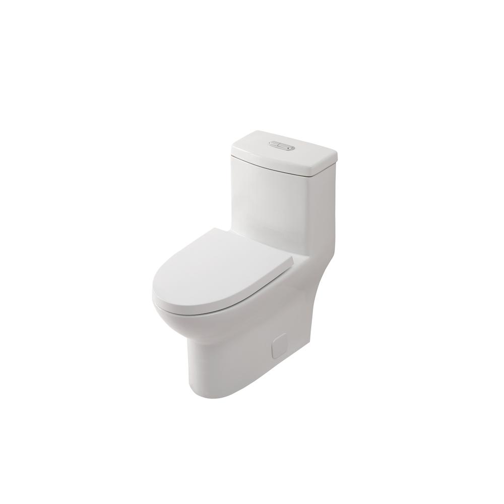 Winslet One-piece elongated Toilet 28x15x30 in White. Picture 10