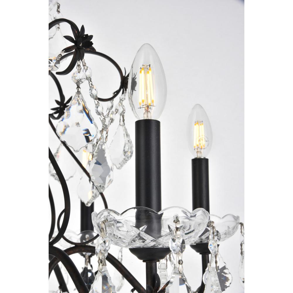 St. Francis 6 light Dark Bronze Chandelier Clear Royal Cut Crystal. Picture 3