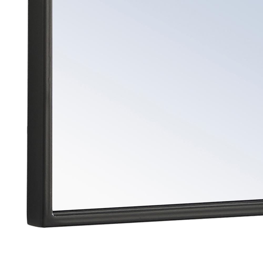 Metal frame Rectangle Mirror 24 inch Black finish. Picture 9