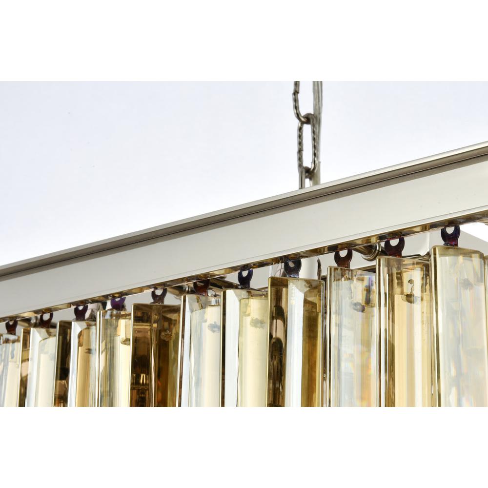 Sydney 12 light polished nickel Chandelier Golden Teak (Smoky) Royal Cut Crystal. Picture 5