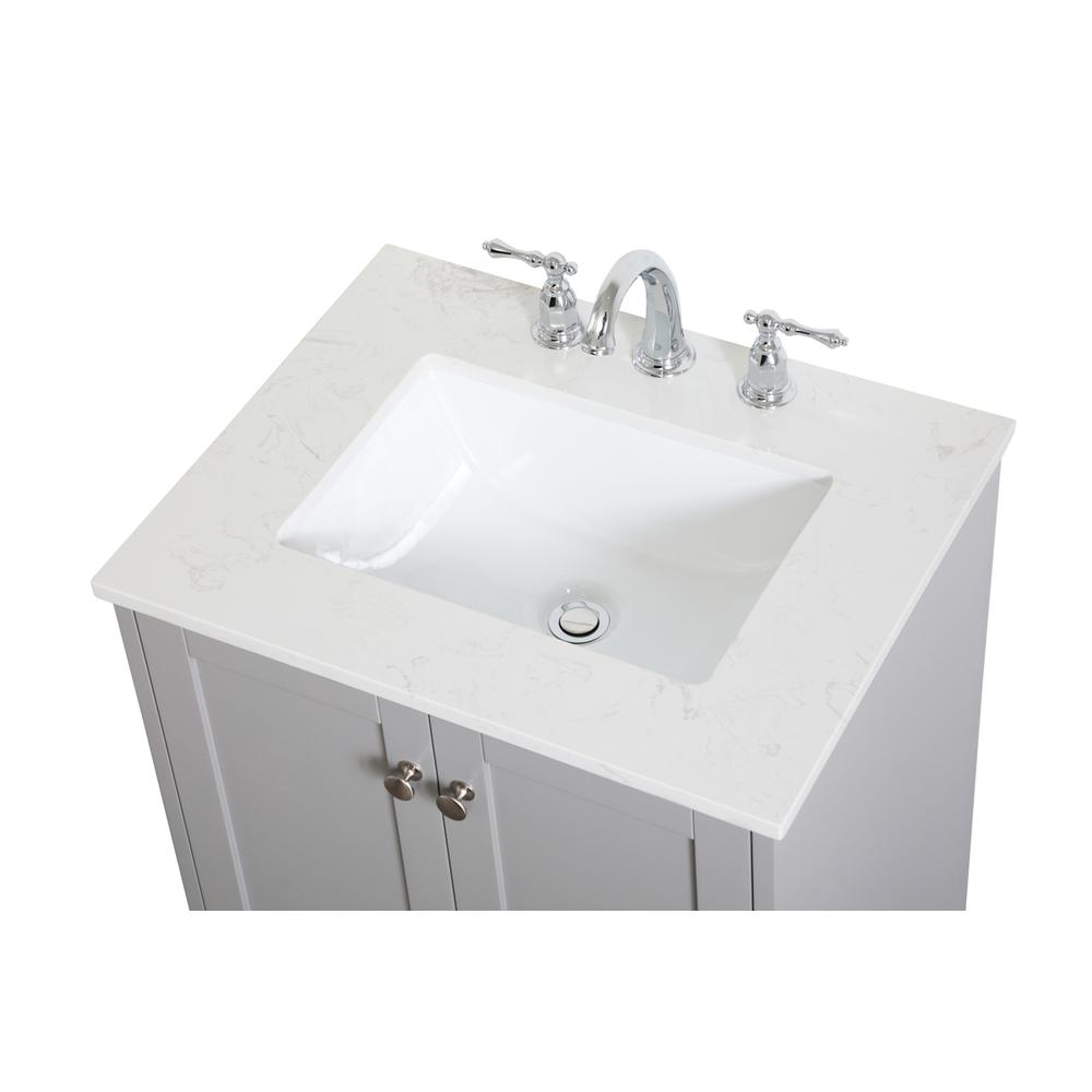24 inch Single Bathroom Vanity in Grey. Picture 9