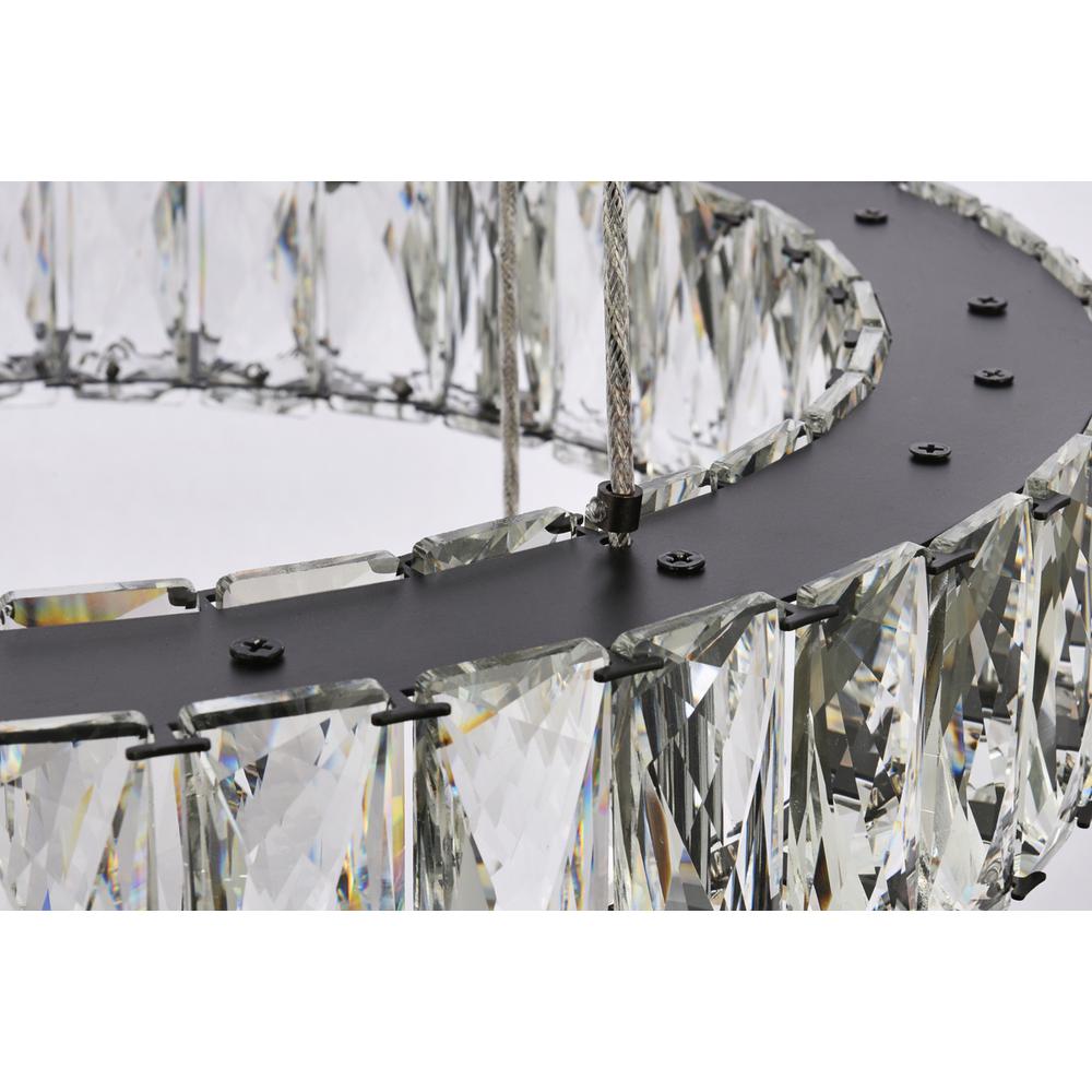 Monroe 34 inch LED seven ring chandelier in black. Picture 4