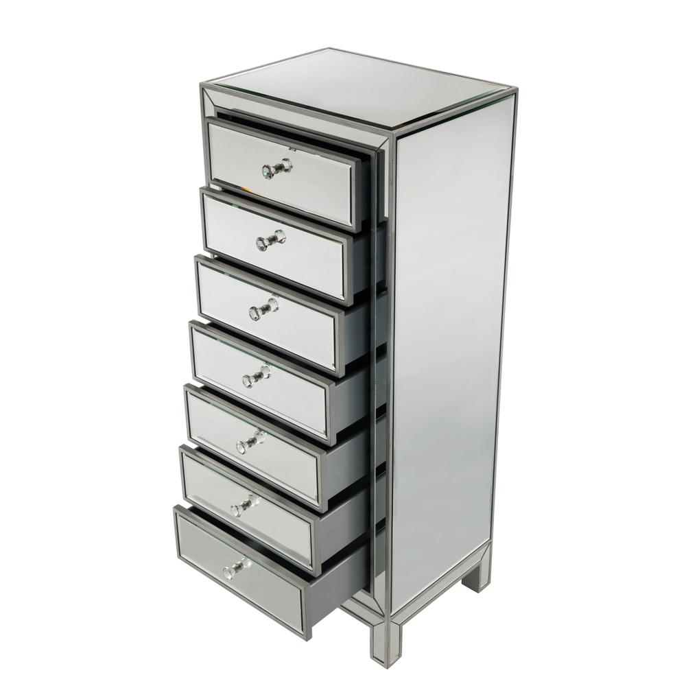 Lingerie Chest 7 drawers 18in. W x 15in. D x 42in. H in antique silver paint. Picture 4