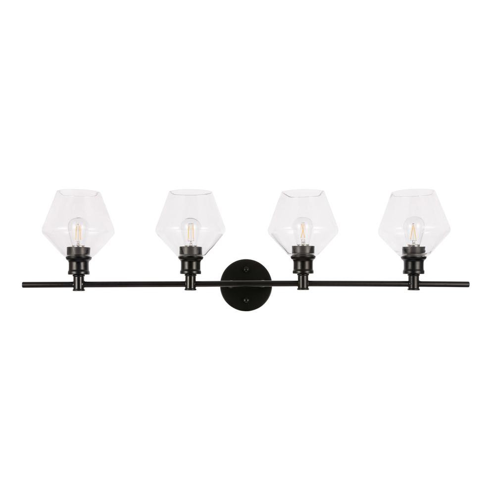 Gene 4 light Black and Clear glass Wall sconce. Picture 2