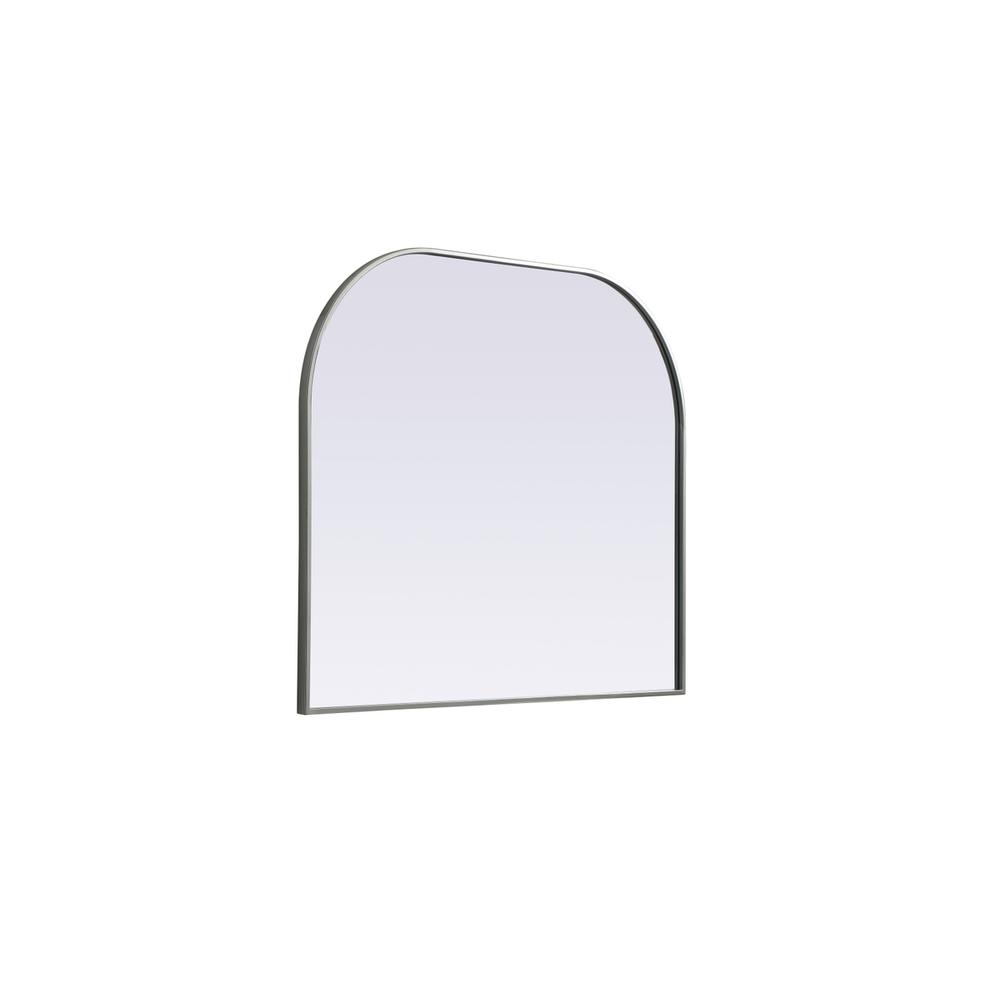 Metal Frame Arch Mirror 40x34 Inch in Silver. Picture 7
