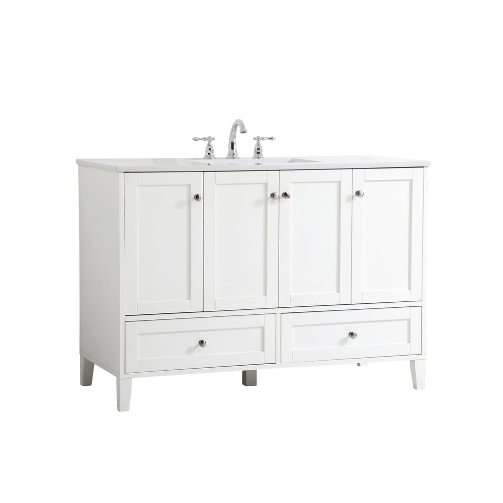 48 inch Single Bathroom Vanity in White. Picture 7
