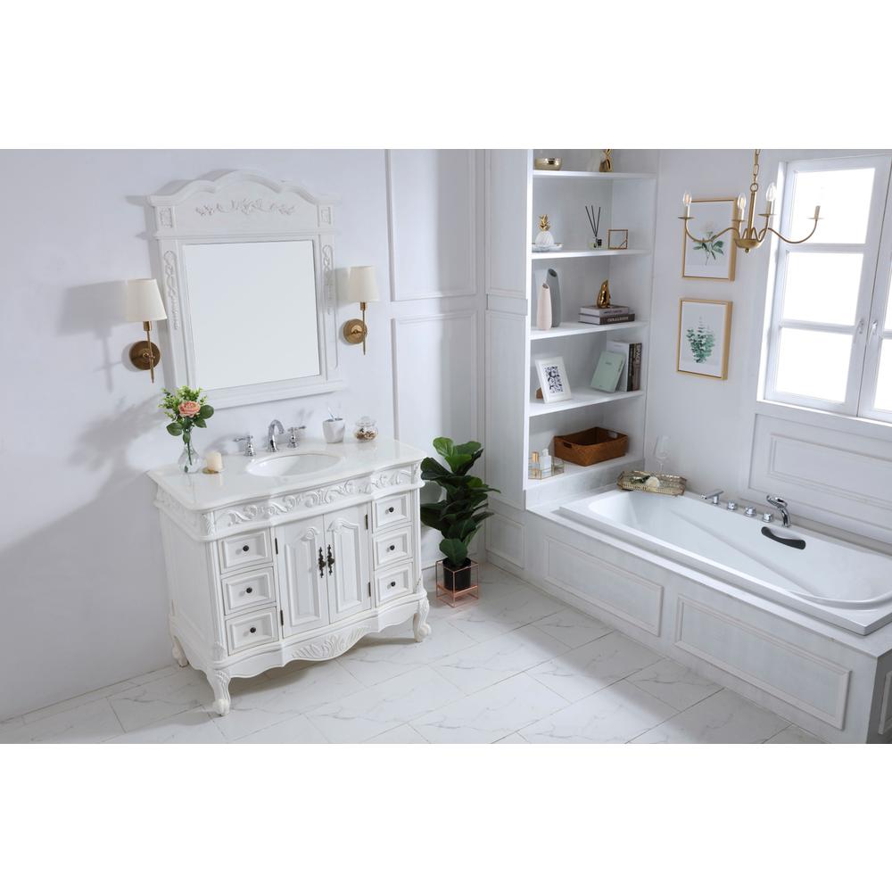 42 inch Single Bathroom vanity in antique white. Picture 11