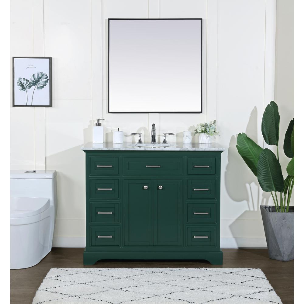 42 inch Single bathroom vanity in green. Picture 4