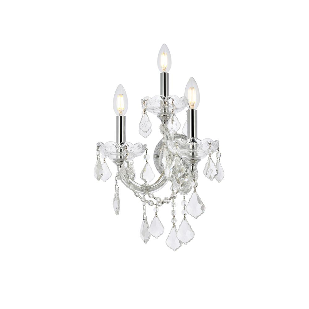 Maria Theresa 3 light Chrome Wall Sconce Clear Royal Cut Crystal. Picture 2