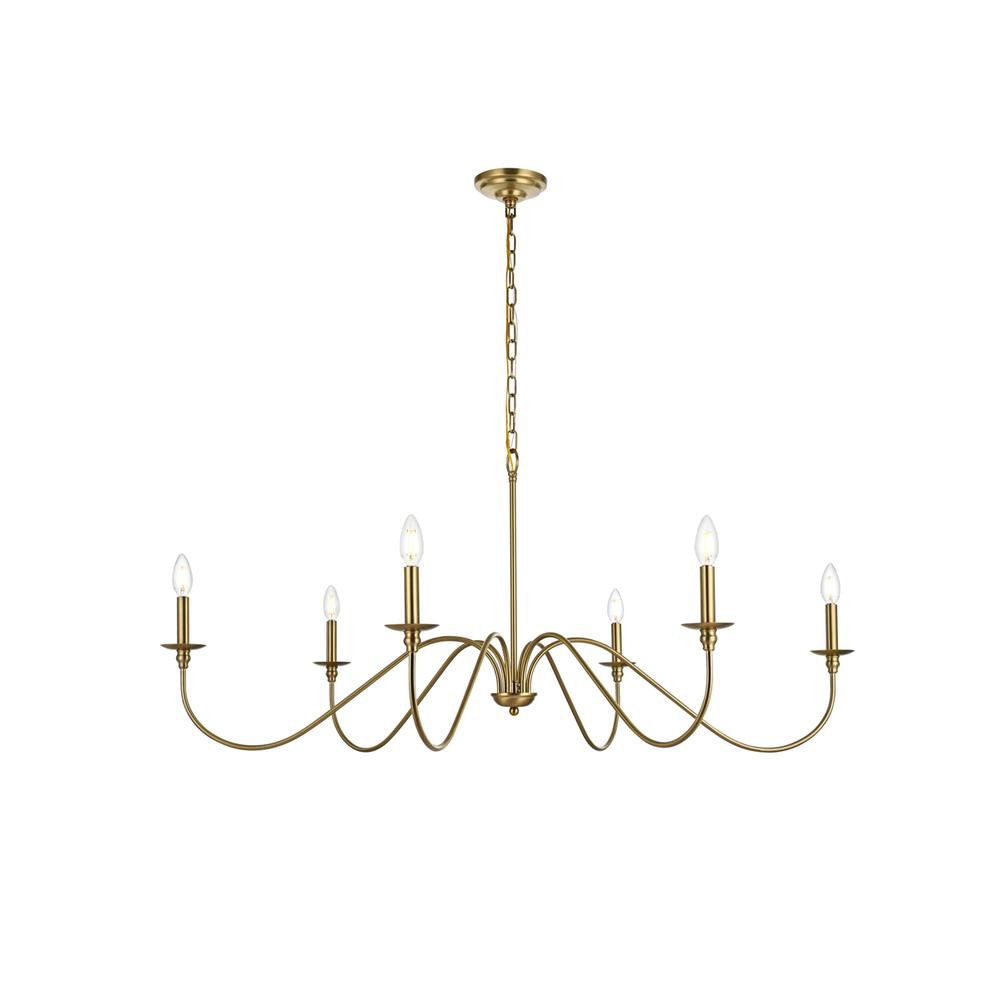 Rohan 48 inch chandelier in Satin Gold. Picture 1