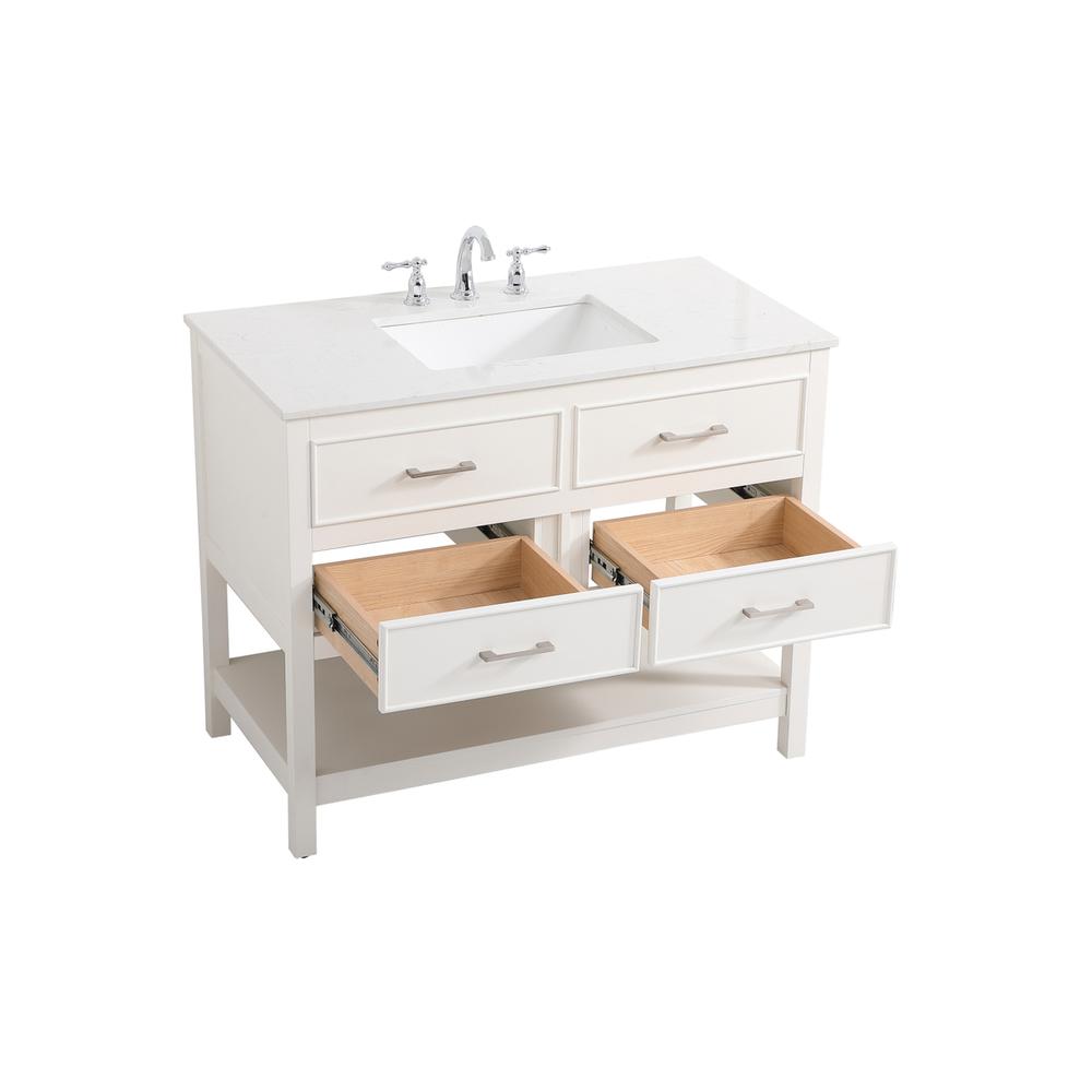 42 inch Single bathroom vanity in white. Picture 9