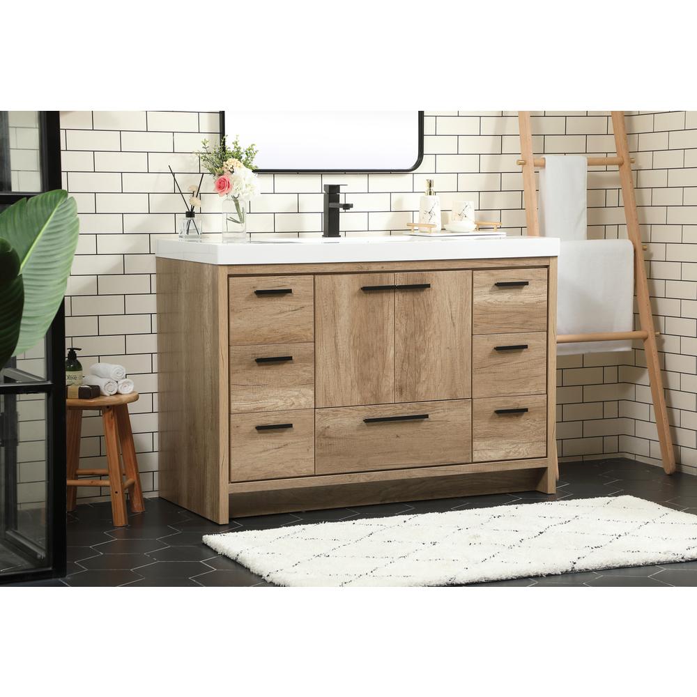 48 inch Single bathroom vanity in natural oak. Picture 2