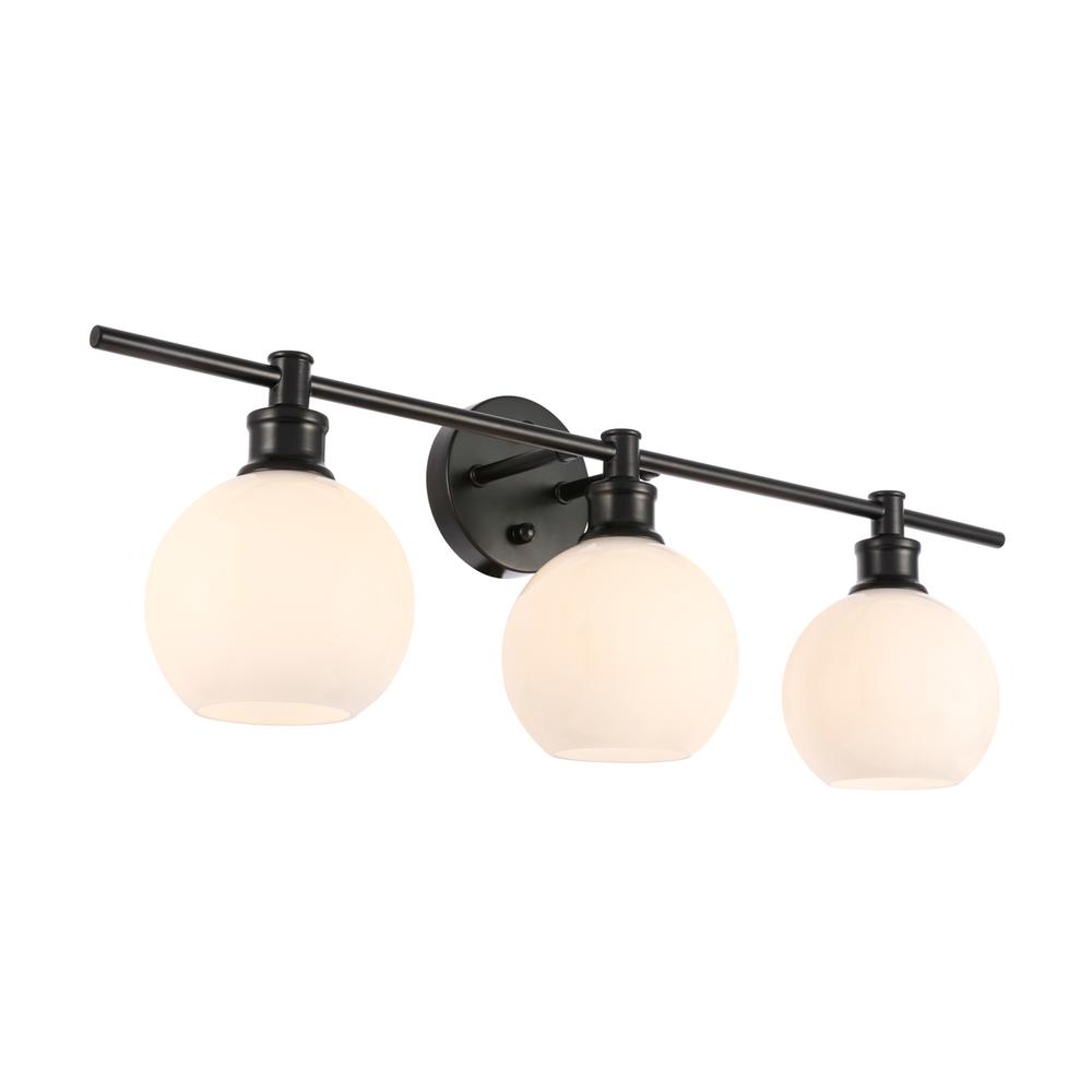 Collier 3 light Black and Frosted white glass Wall sconce. Picture 13
