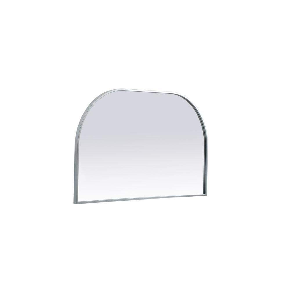 Metal Frame Arch Mirror 39x24 Inch in Silver. Picture 7