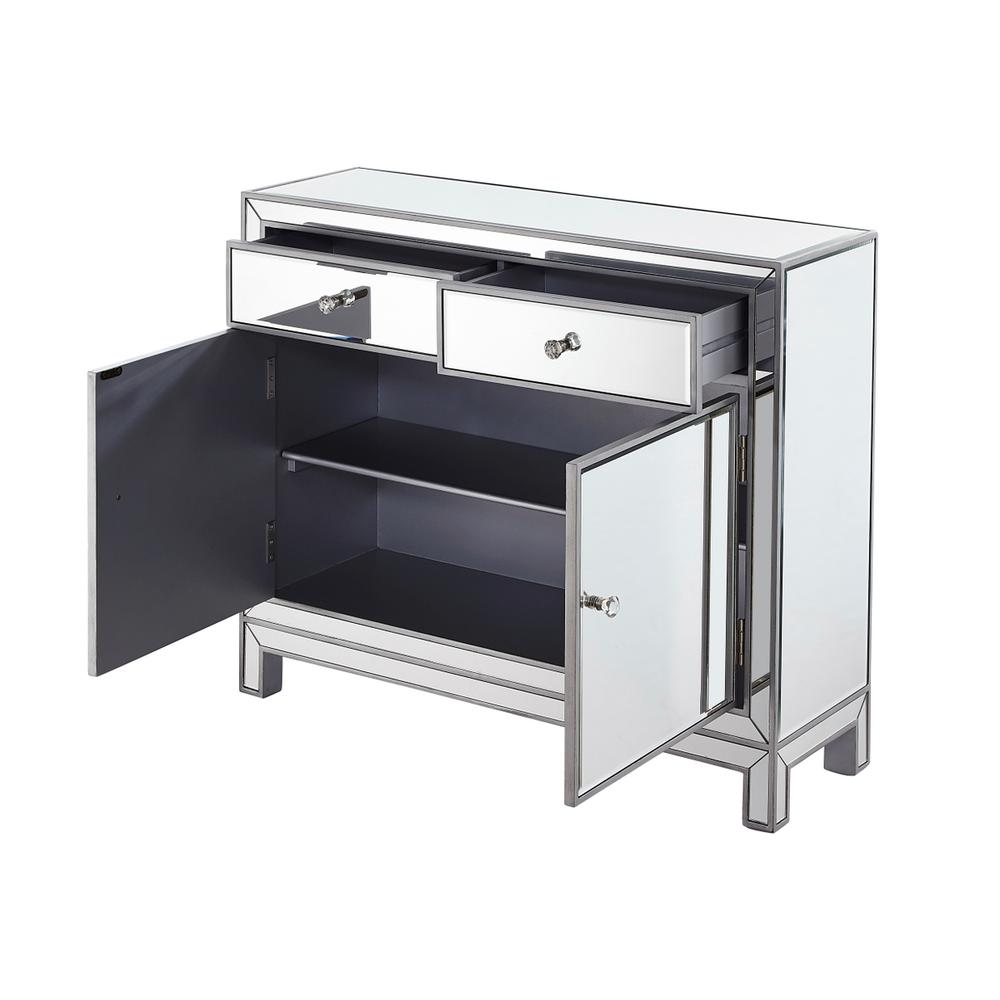 Nightstand 2 drawers 2 doors 38in. W x 12in. D x 32in. H in antique silver paint. Picture 2