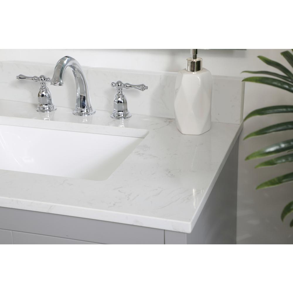 30 inch Single Bathroom Vanity in Grey with Backsplash. Picture 4