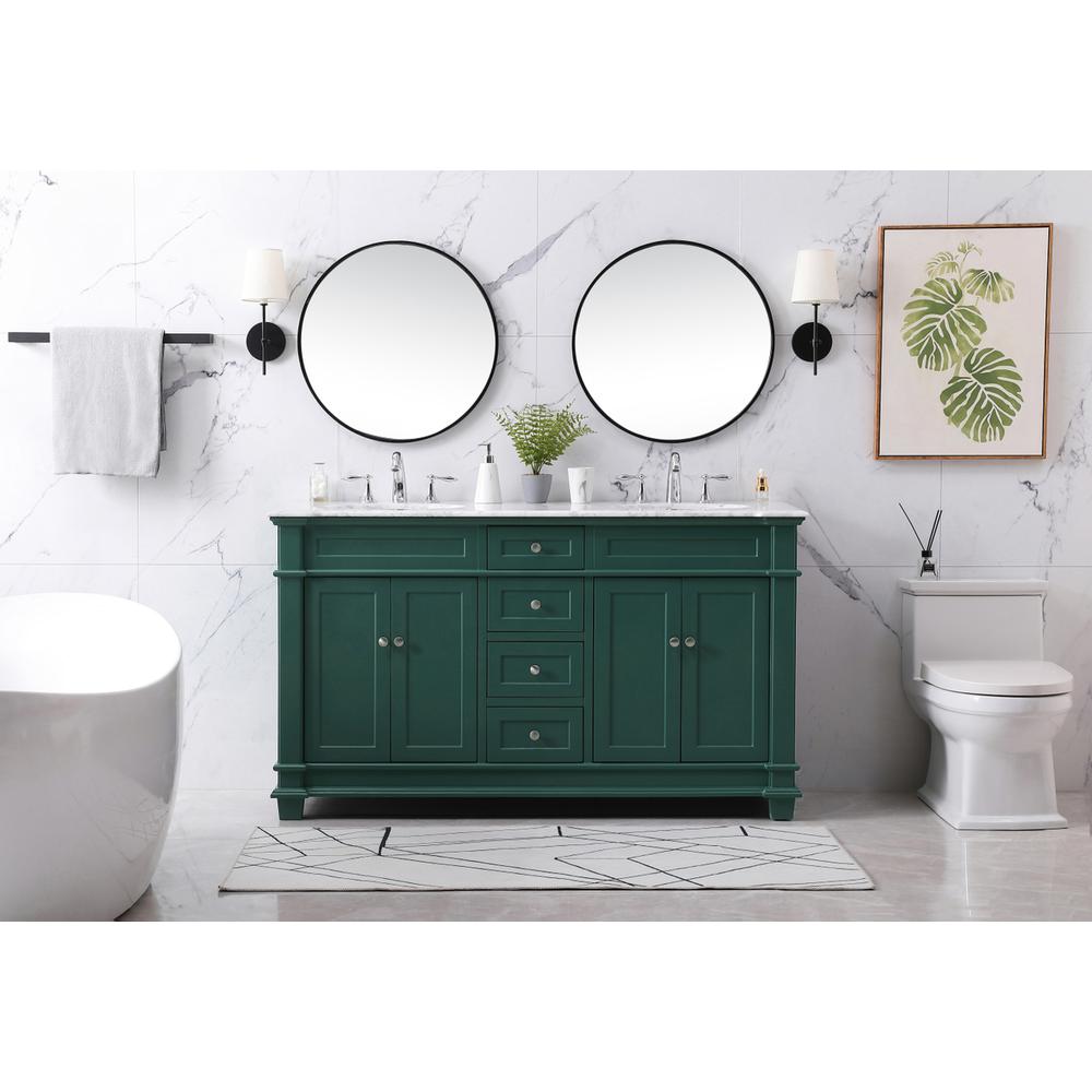 60 inch double bathroom vanity set in black. Picture 4