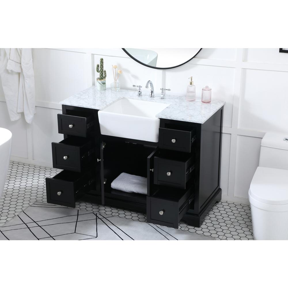 48 inch Single bathroom vanity in black. Picture 3
