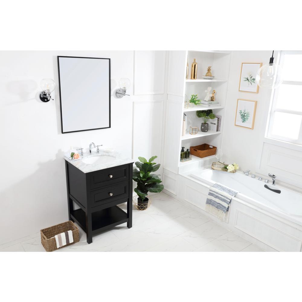 24 in. Single bathroom vanity set in Black. Picture 10