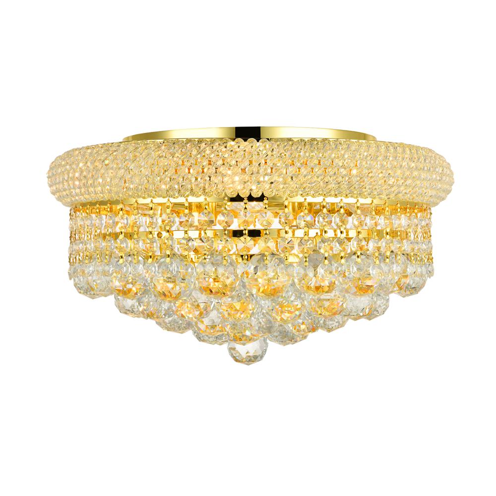 Primo 8 light Gold Flush Mount Clear Royal Cut Crystal. Picture 5