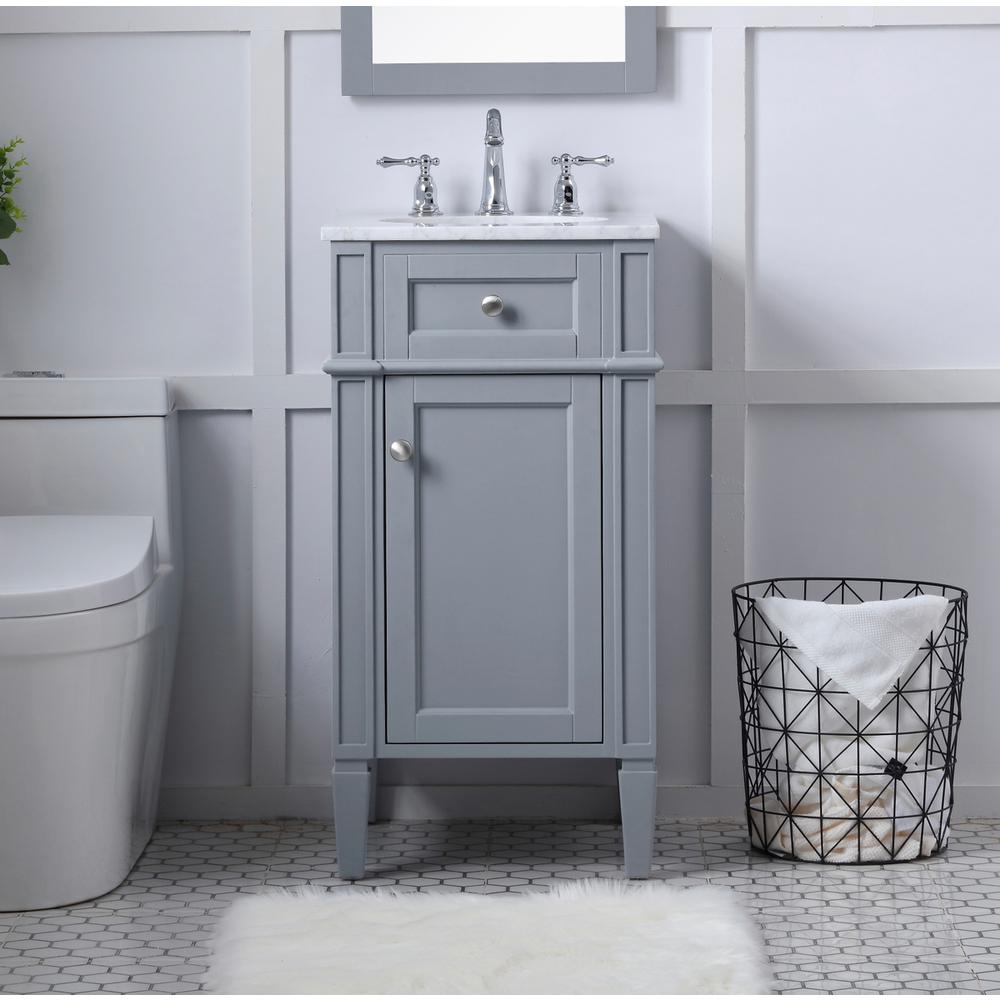 18 in. Single Bathroom Vanity set in grey. Picture 14