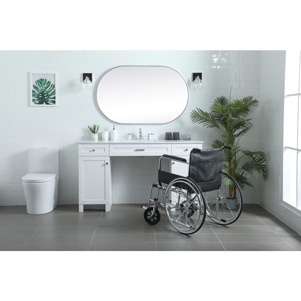 60 Inch ADA Compliant Bathroom Vanity In White. Picture 4