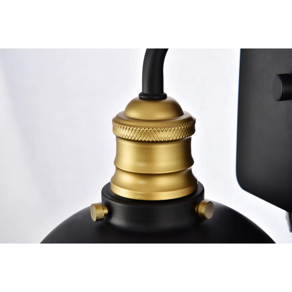 Anders Collection Wall Sconce D7.1 H8.3 Lt:1 Black and Brass Finish. Picture 3