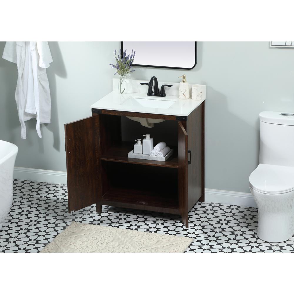 30 inch Single bathroom vanity in expresso with backsplash. Picture 3