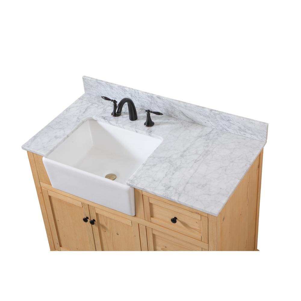 42 inch Single bathroom vanity in natural wood with backsplash. Picture 10
