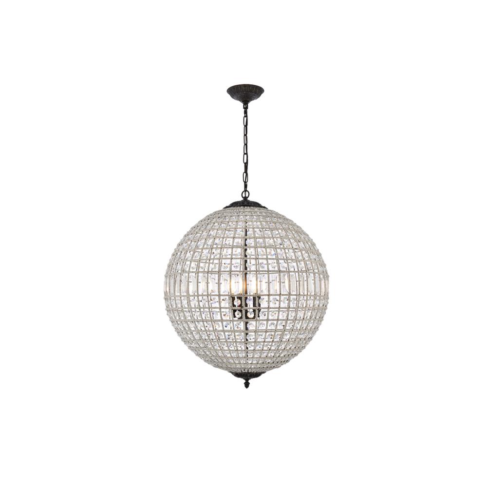 Olivia 5 light Dark Bronze Chandelier Clear Royal Cut Crystal. Picture 1