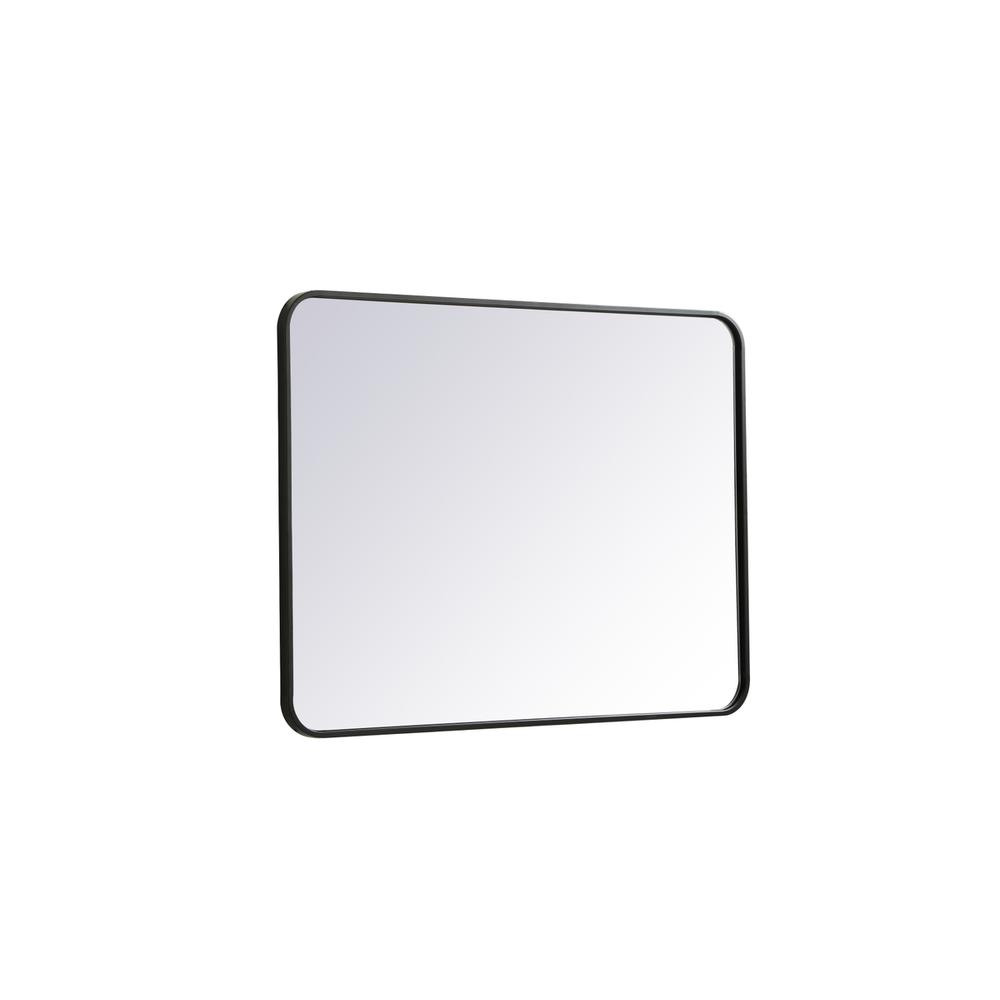Soft corner metal rectangular mirror 27x36 inch in Black. Picture 5