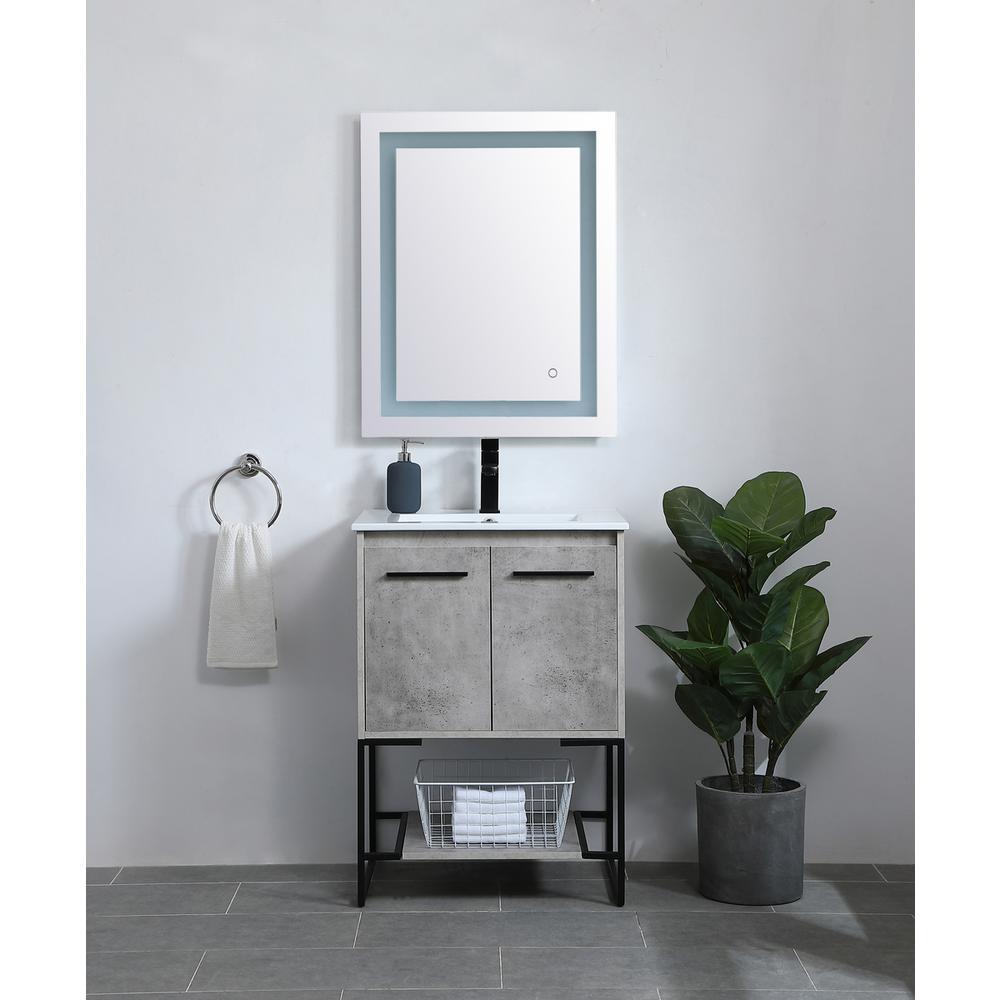 24 inch  Single Bathroom Vanity in Concrete Grey. Picture 6