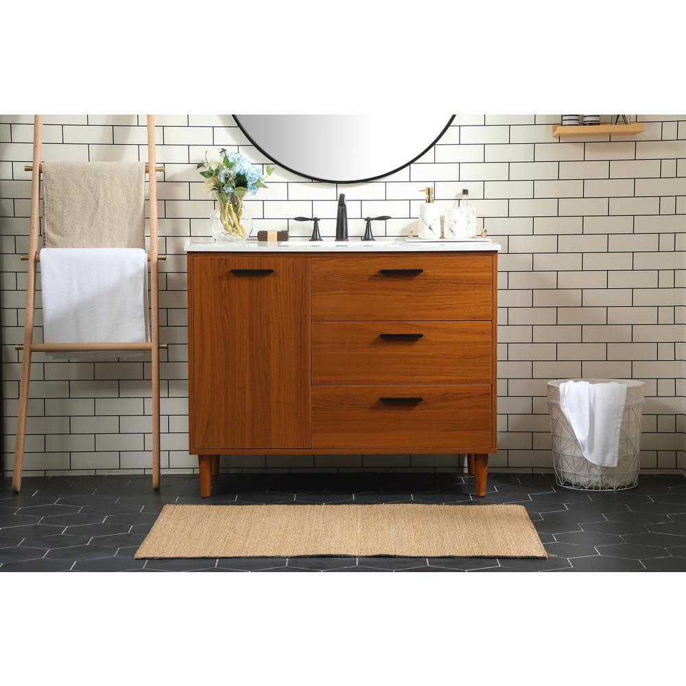 42 inch bathroom vanity in Teak. Picture 14
