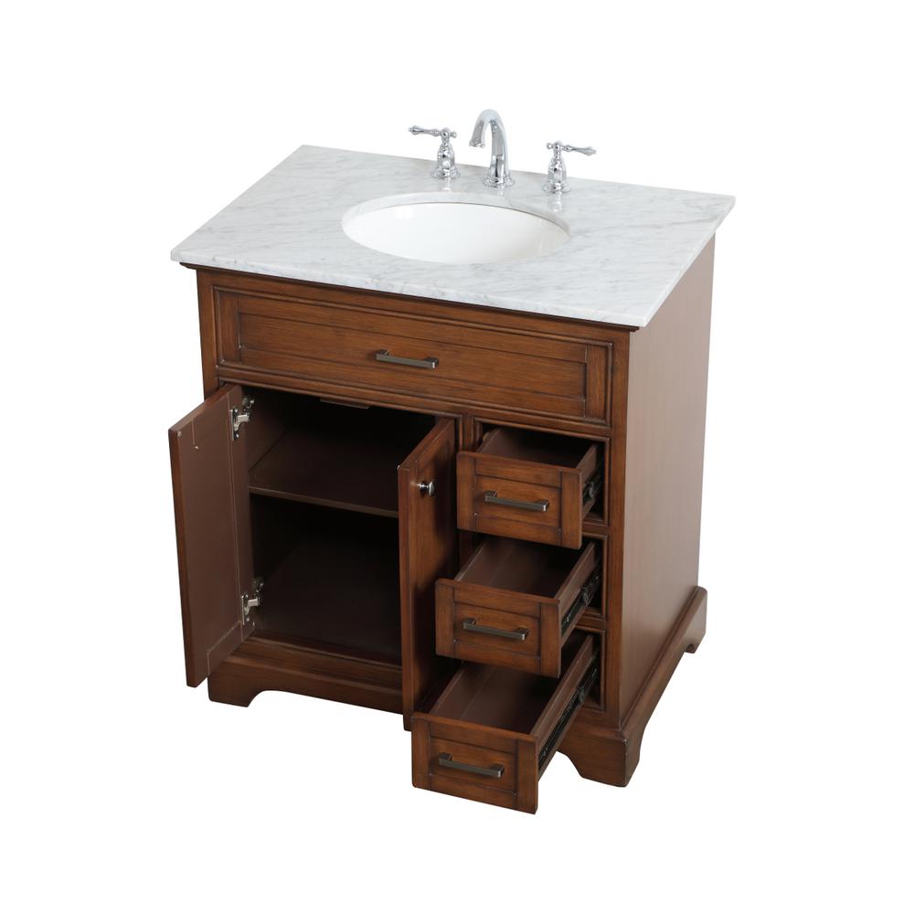 32 inch Single bathroom vanity in Teak. Picture 8