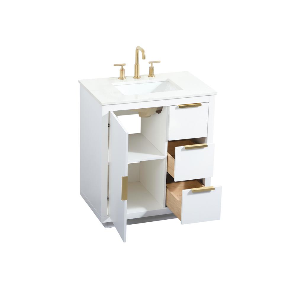 30 inch Single bathroom vanity in white. Picture 9