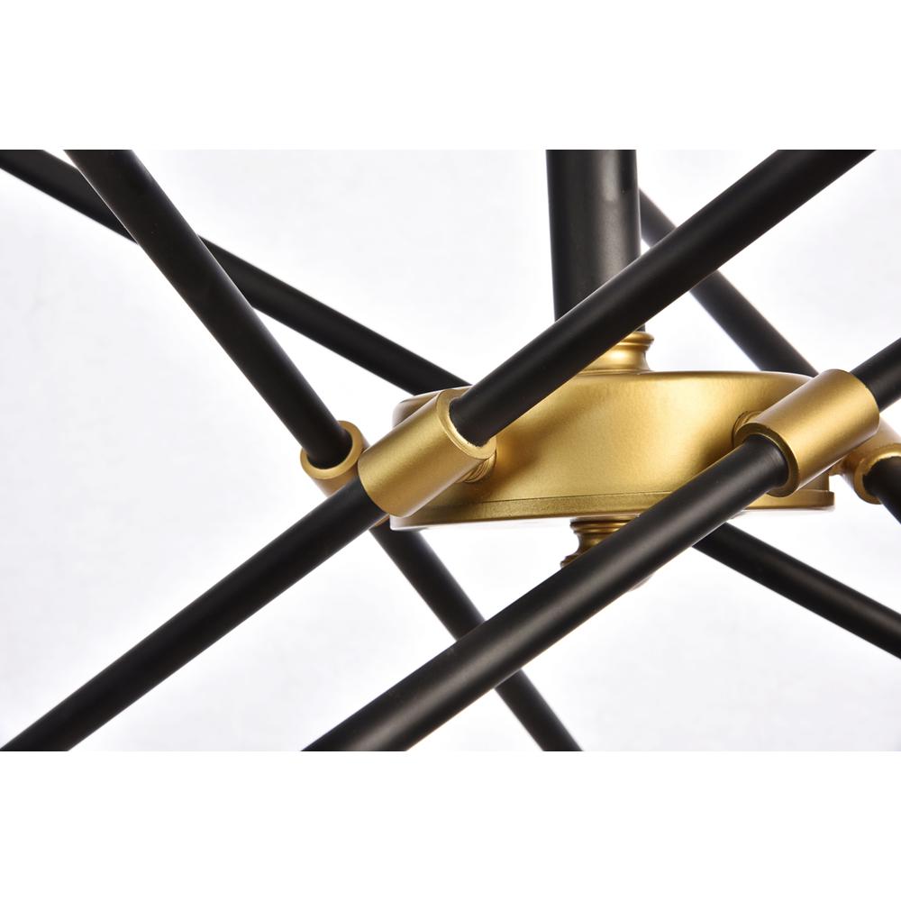 Axel Collection Chandelier D27.2 H32.5 Lt:10 Black and Brass Finish. Picture 3