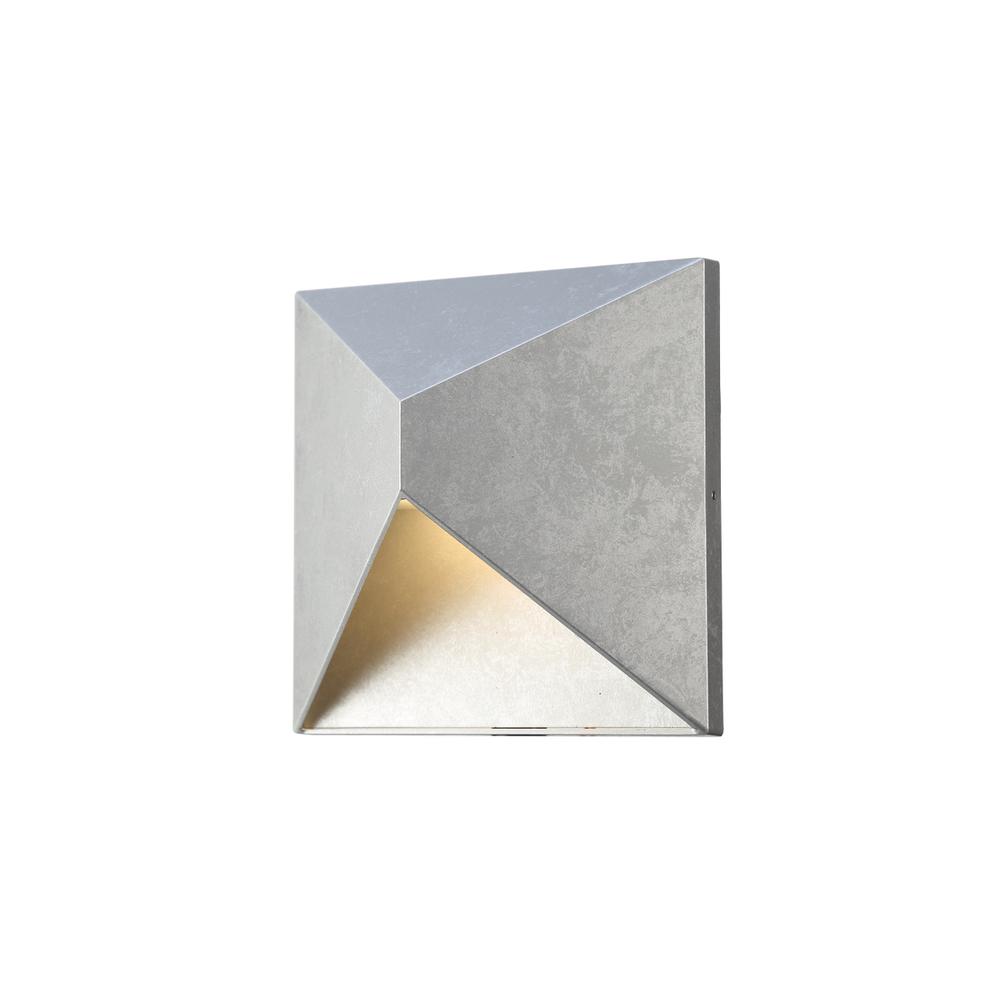 LED Outdoor Wall lamp D:8 H:8 9.5W 600LM 3000KSilver Finish Acrylic Lens. Picture 1