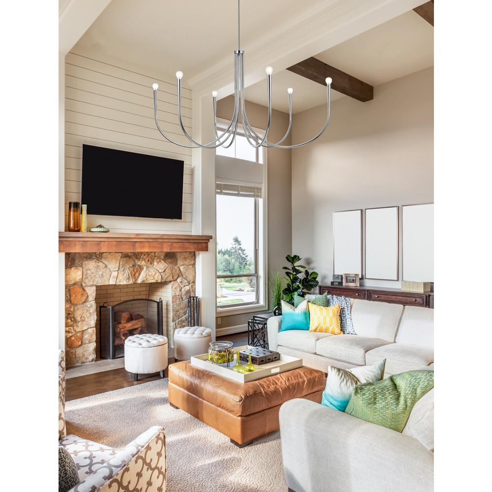 Layne 50 inch chandelier in Chrome. Picture 8